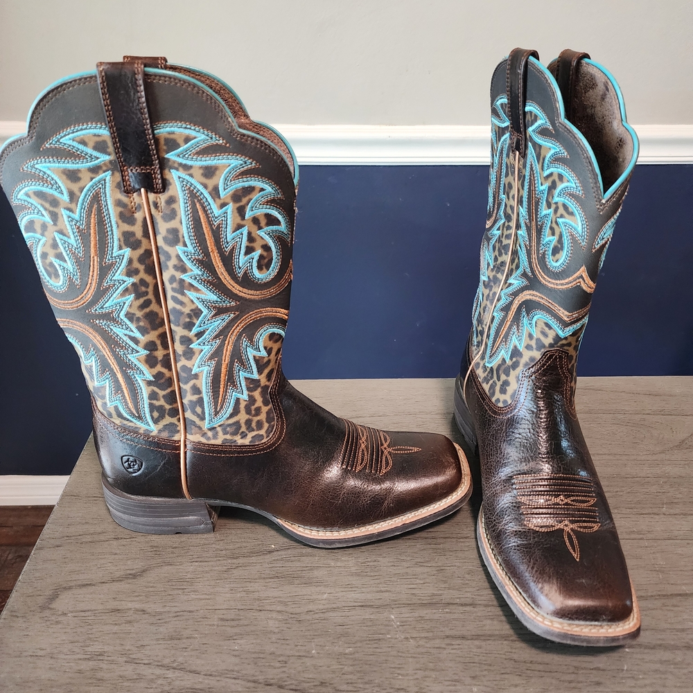 Ariat Brown and Teal Western Boots